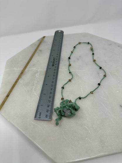 Micro Crochet Succulent Necklace