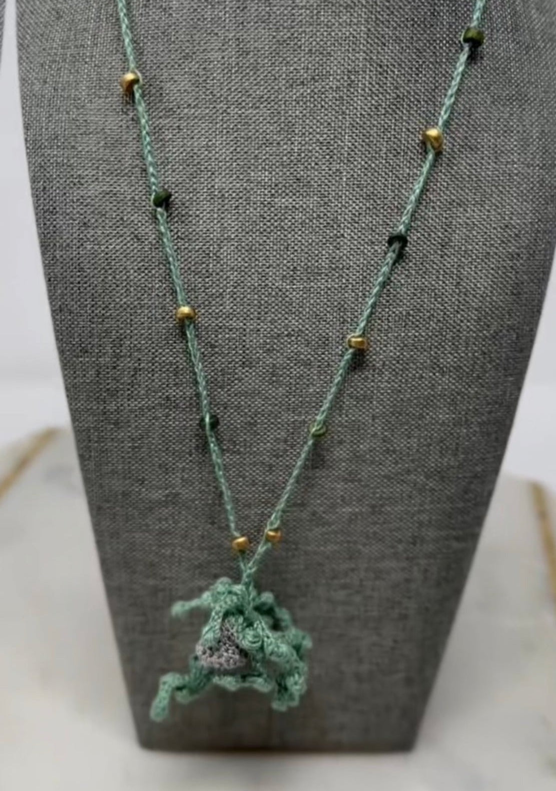 Micro Crochet Succulent Necklace