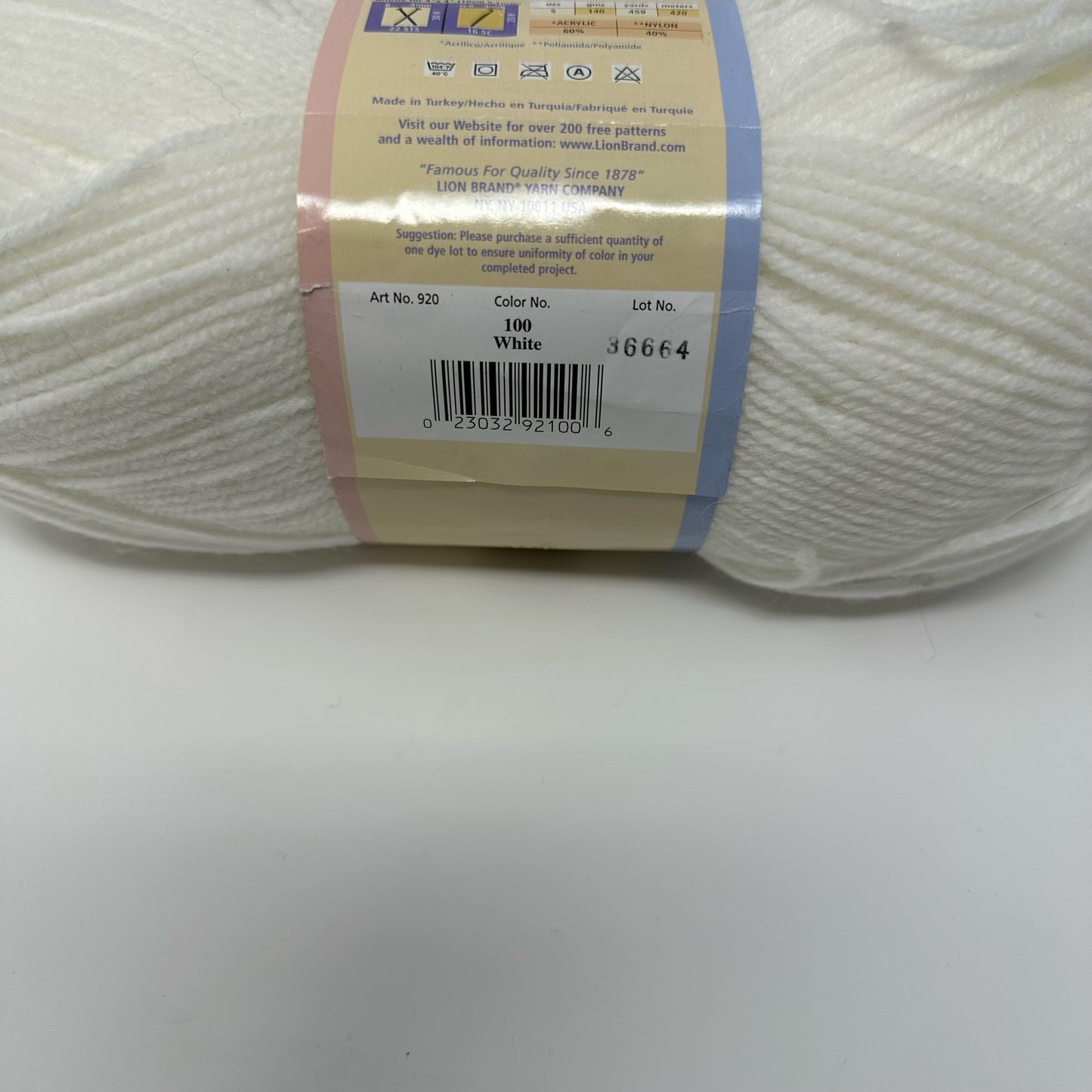 Lion Brand Yarns Baby Soft Medium Worsted Yarn 7 oz Acrylic