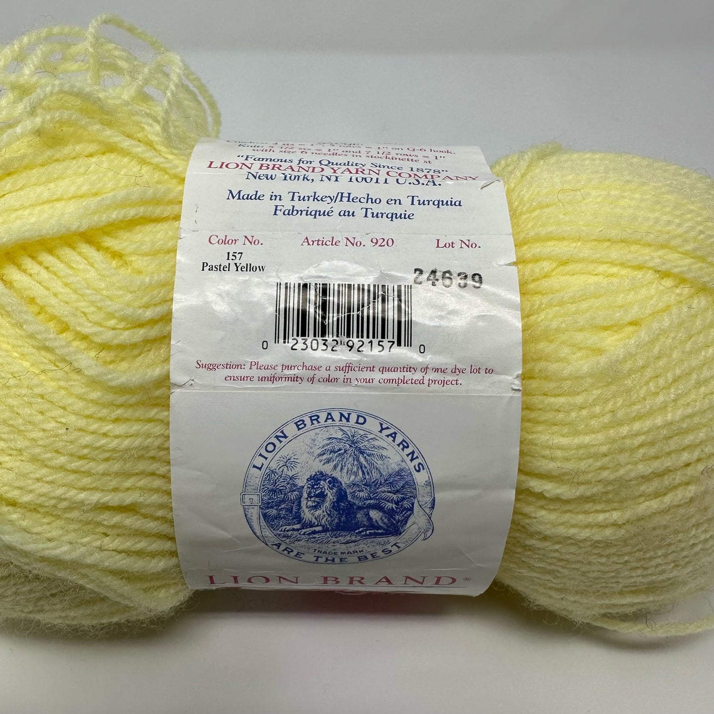 Lion Brand Yarns Baby Soft Medium Worsted Yarn 7 oz Acrylic