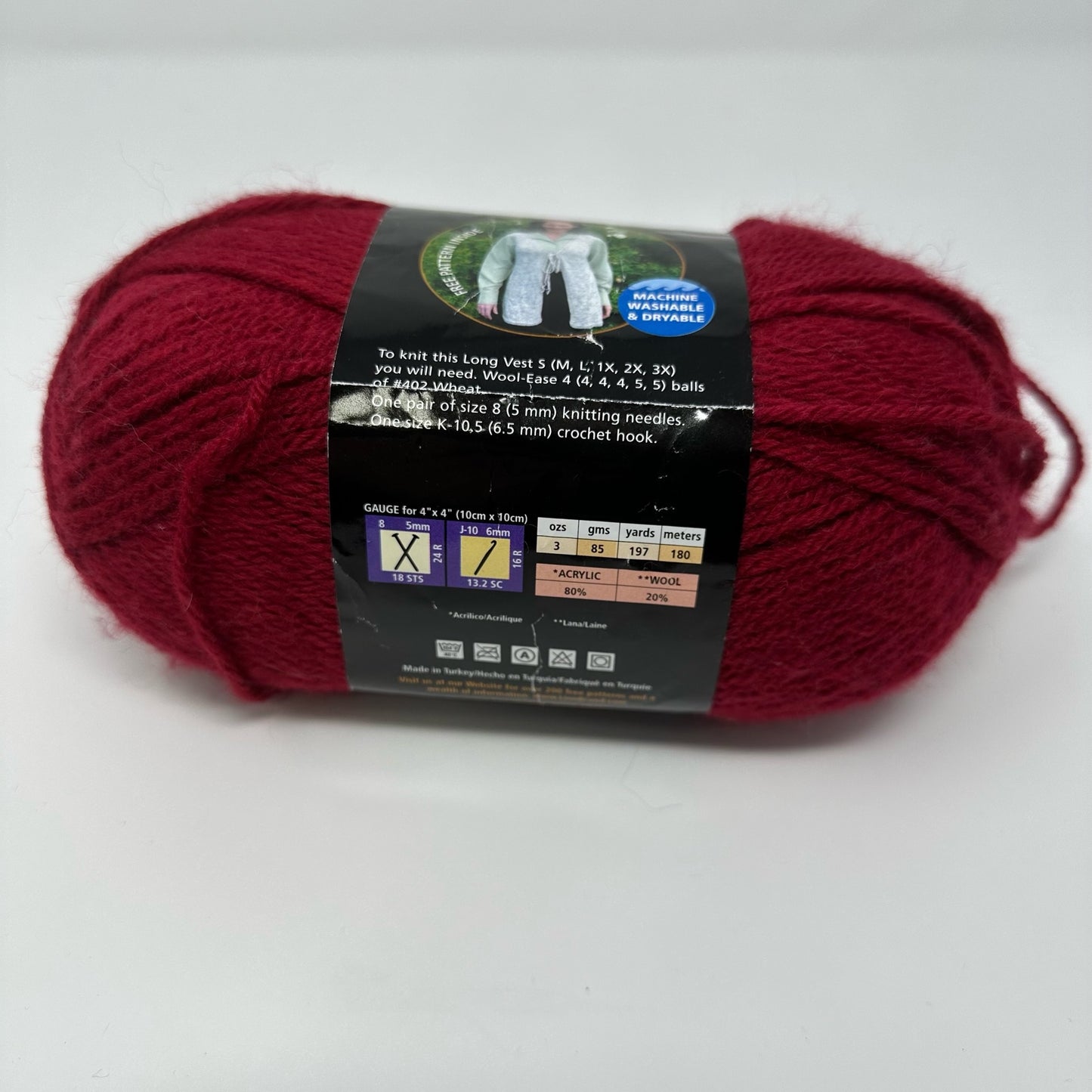 Lion Brand Yarns Wool Ease Medium Worsted Weight Yarn Acrylic 197 Yds 3 oz