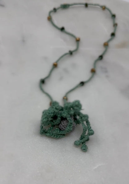 Micro Crochet Succulent Necklace