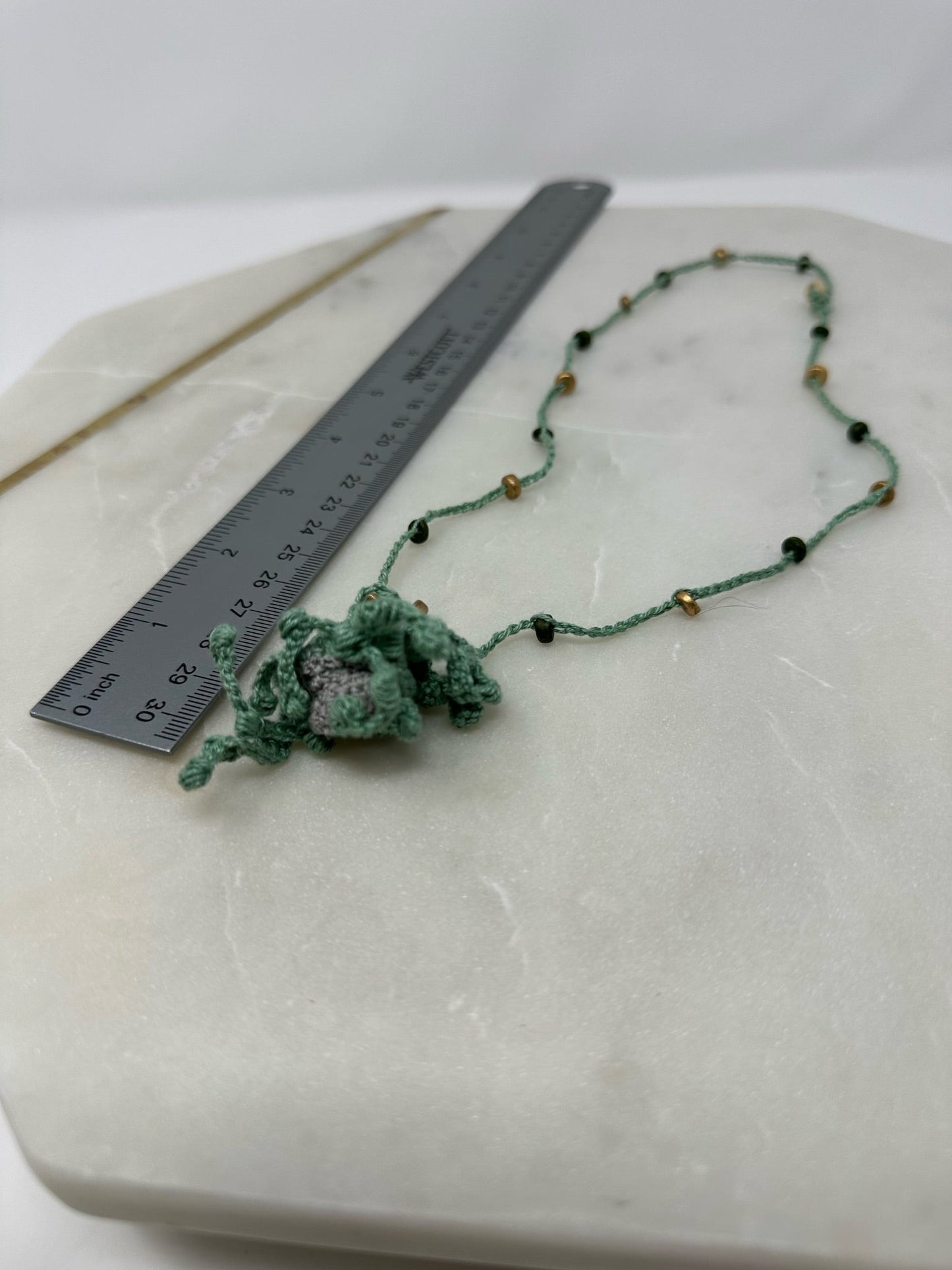 Micro Crochet Succulent Necklace