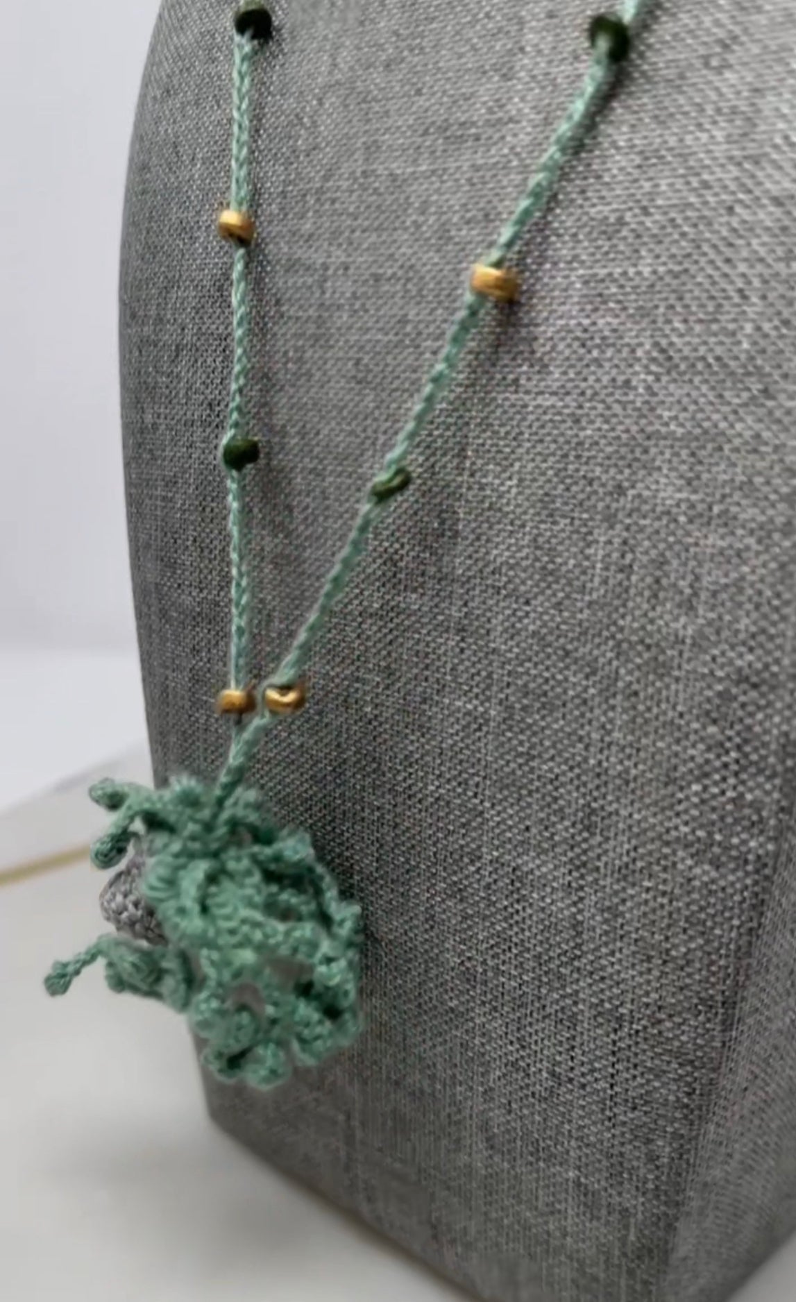Micro Crochet Succulent Necklace