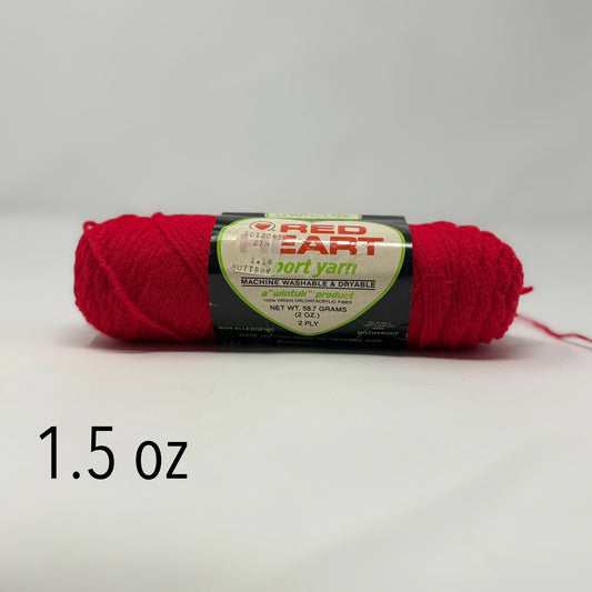 Vintage Red Heart Pre-Loved Partial Yarn 1 oz -3 oz