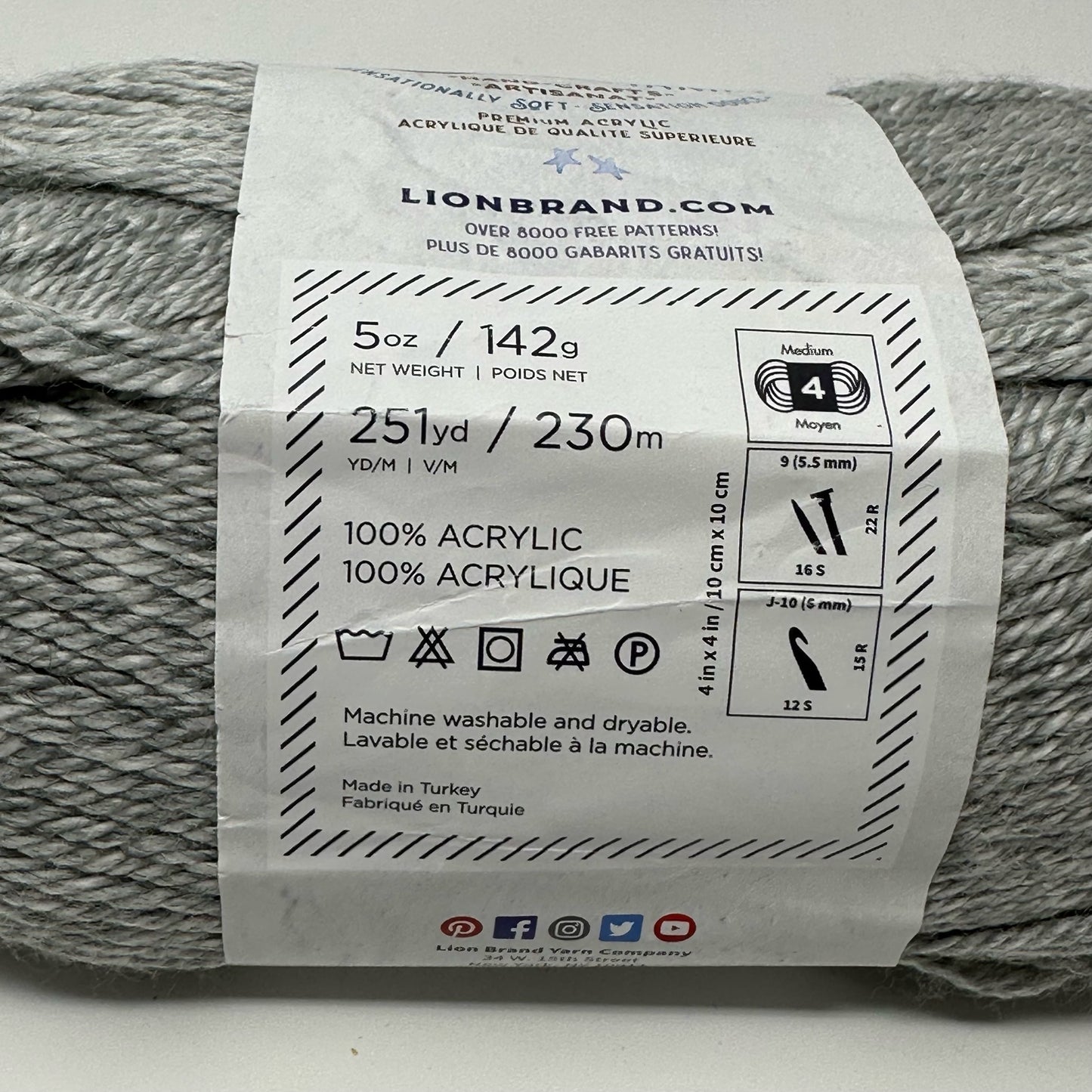 Lion Brand Yarns Heartland Medium Worsted Weight Yarn Acrylic 5 oz 251 yards