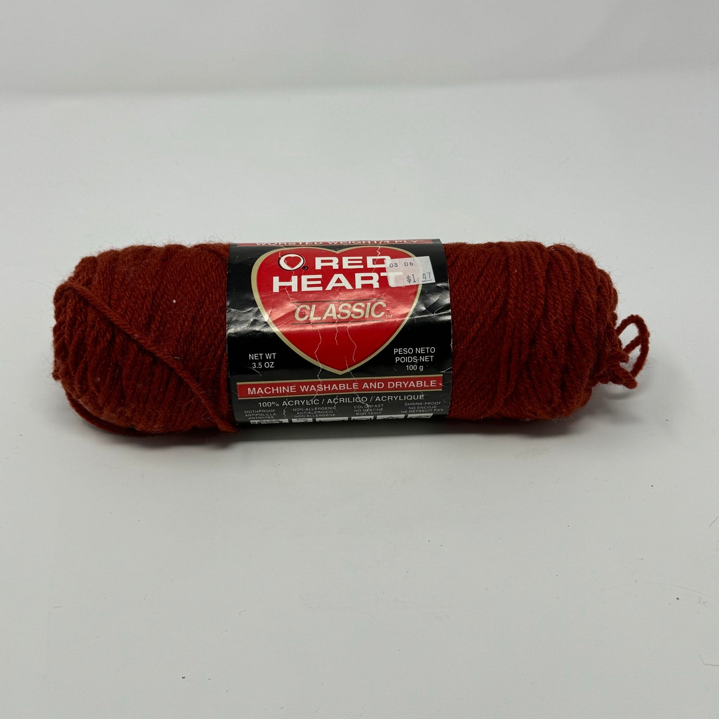 Vintage Red Heart Yarn Classic Medium Worsted Weight Wintuk Acrylic 3.5 oz