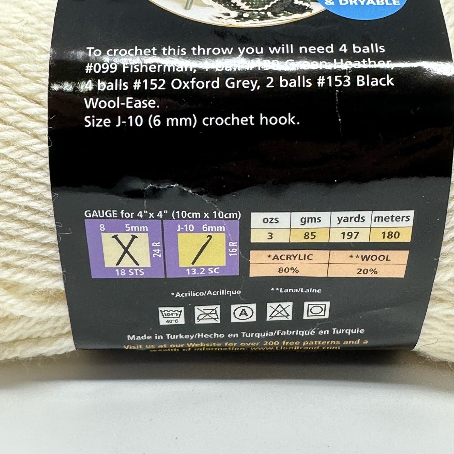 Lion Brand Yarns Wool Ease Medium Worsted Weight Yarn Acrylic 197 Yds 3 oz