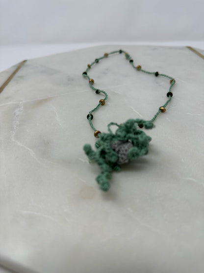 Micro Crochet Succulent Necklace