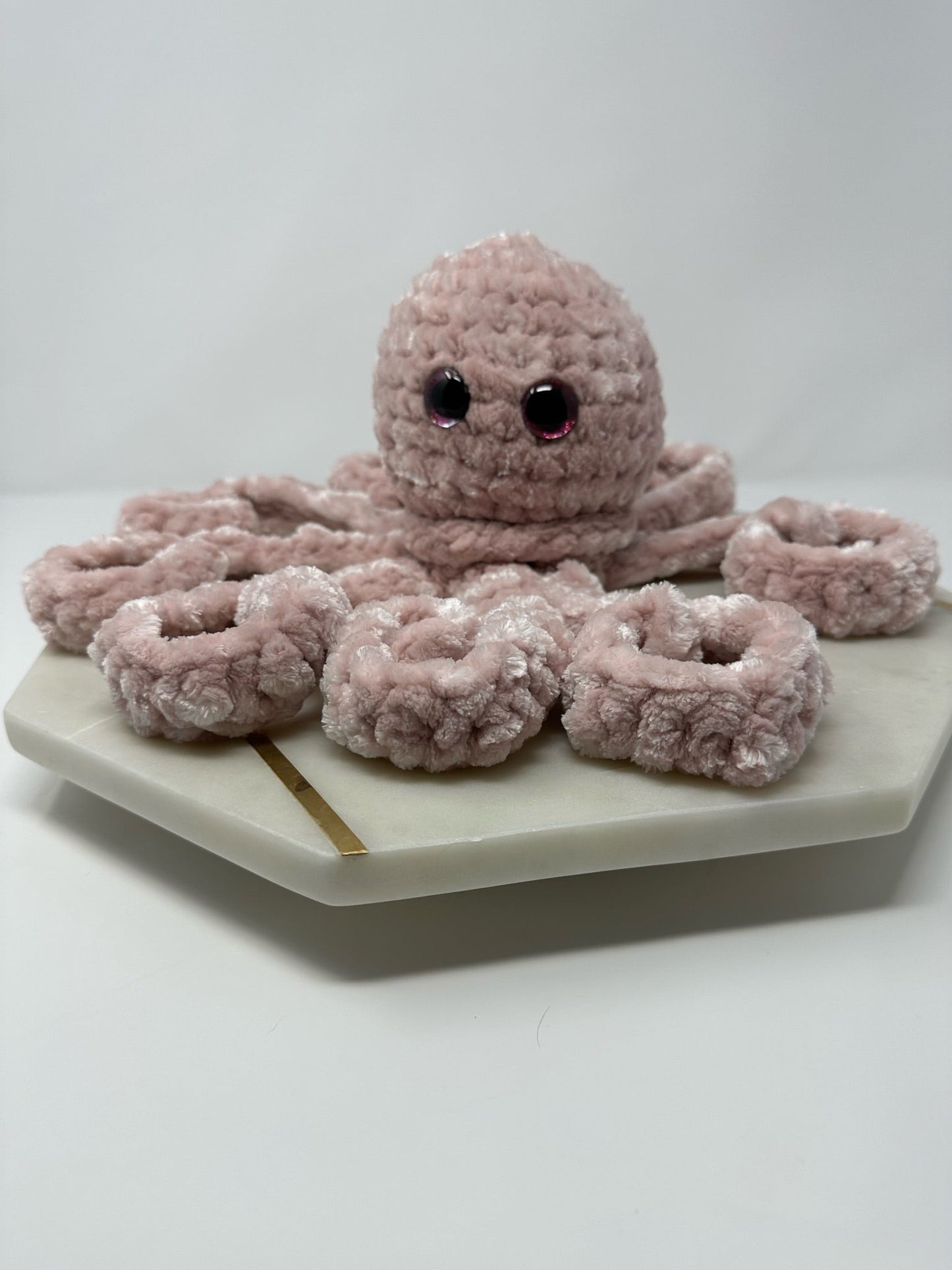Pink Velvet Octi Buddy Crochet Octopus Stuffed Animal