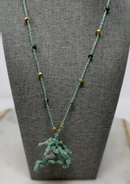 Micro Crochet Succulent Necklace