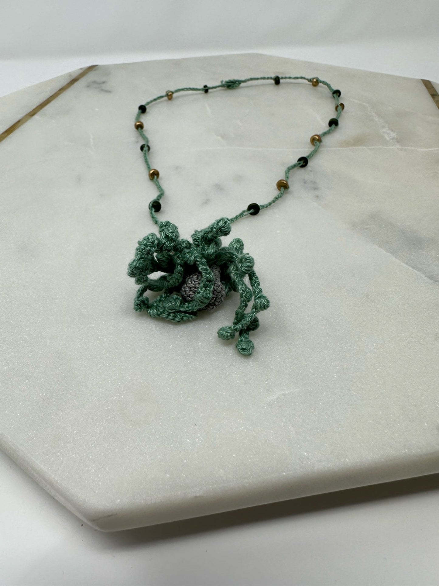 Micro Crochet Succulent Necklace