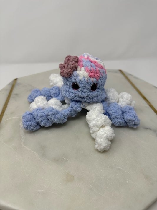 Soft Octi Friend with Bow Crochet Octopus Stuffed Animal